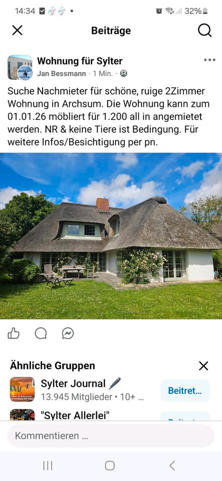 Thumbnail-2 Zimmer Wohnung in Archsum