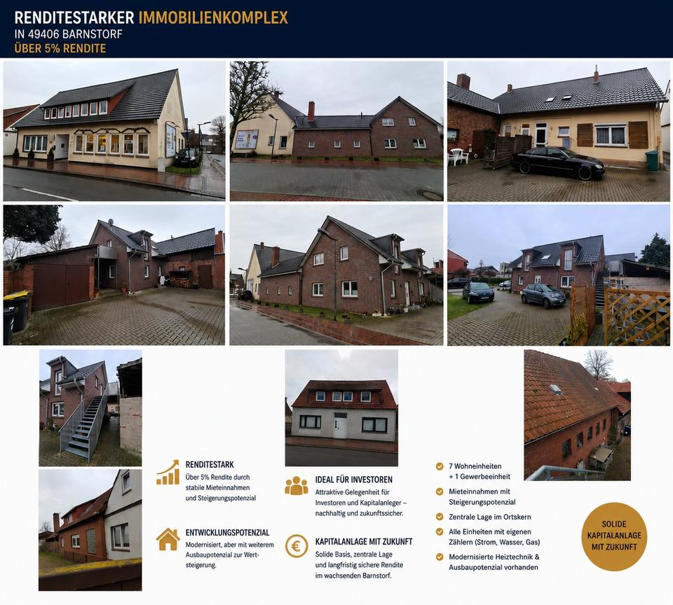 Thumbnail-Renditestarker Immobilienkomplex in Barnstorf – Über 5 % Rendite