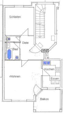 Thumbnail-Attraktive Zwei-Zimmer-Wohnung, Balkon, ruhige Lage in Weiden