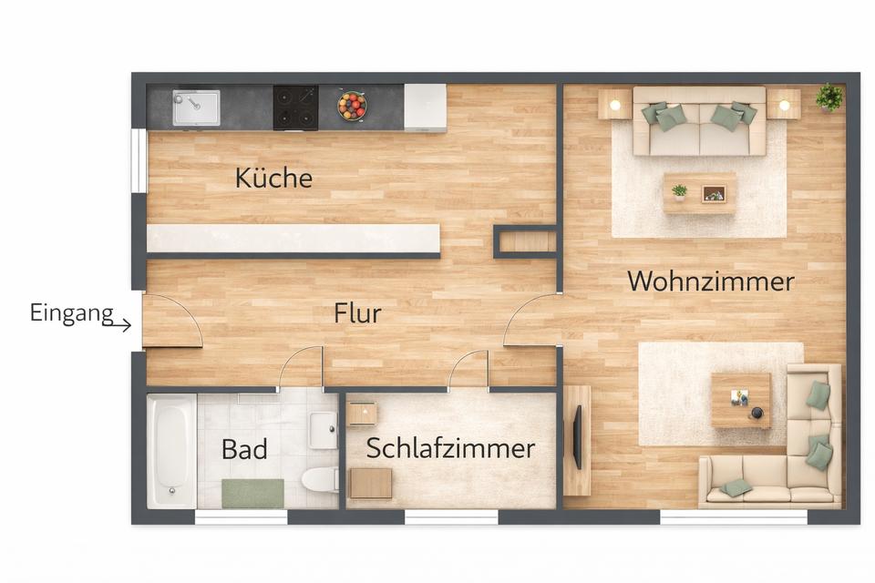 Thumbnail-Erstbezug! Moderne 50 m² Dachgeschosswohnung mit Fernblick