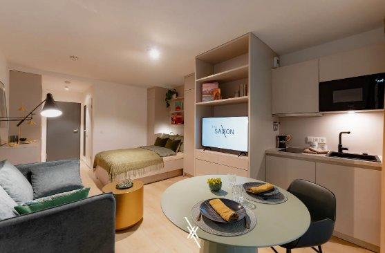 Thumbnail-Modernes+helles 1-Zimmer Apartment,11. Stock mit Stadtwald-Blick