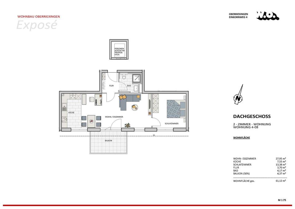 Thumbnail-Perfekte 2-Zimmer-Wohnung in ruhiger Wohngegend