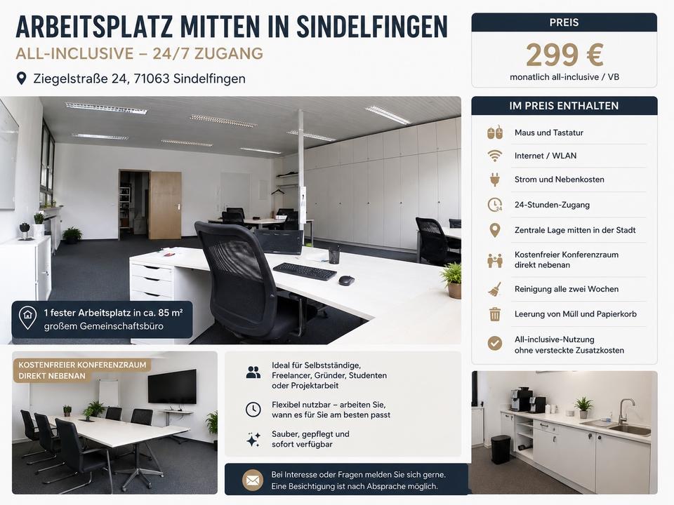 Thumbnail-Arbeitsplatz Büroplatz Mitten In Sindelfingen Zu Vermieten