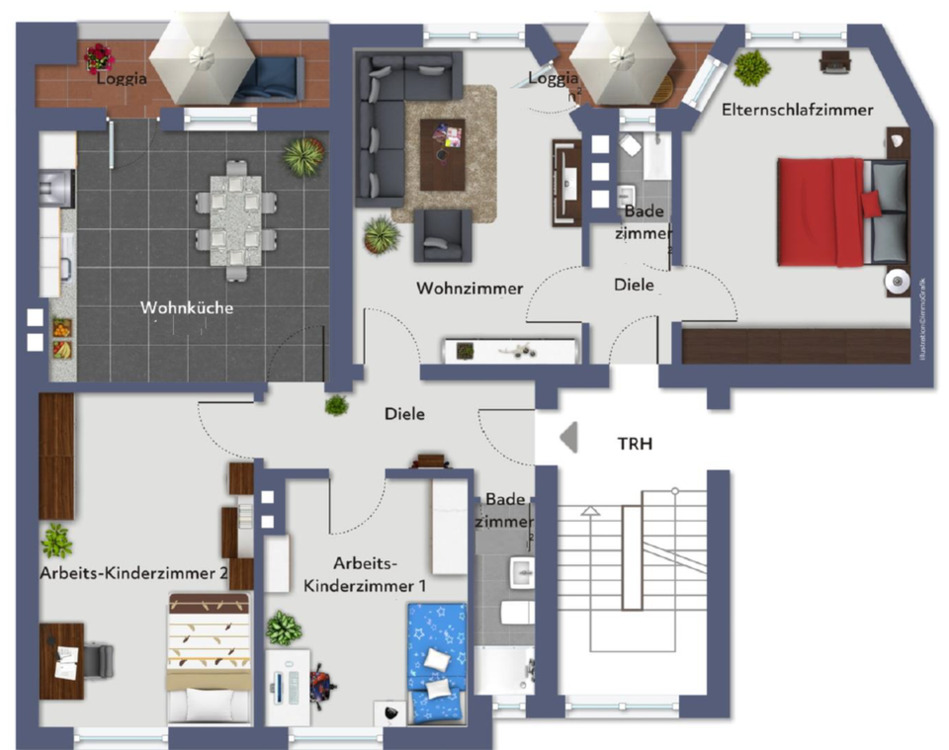 Thumbnail-4-Zi.-Whg. mit 2 Blk. und 2 BaZi in Köln-Kalk (ideal für 4er WG)