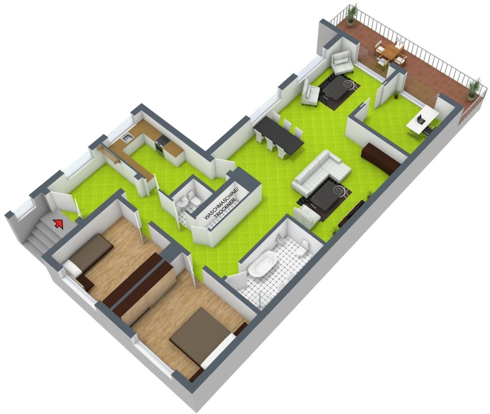 Thumbnail-170qm Wohnen auf EINER Ebene # FBH # moderne EBK # Badschränke