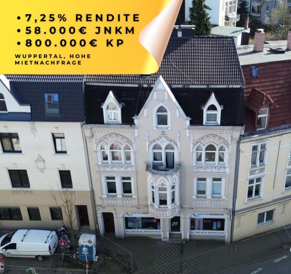Thumbnail-7,25% Rendite! Wohn- & Geschäftshaus in Wuppertal – Faktor 13,8 –