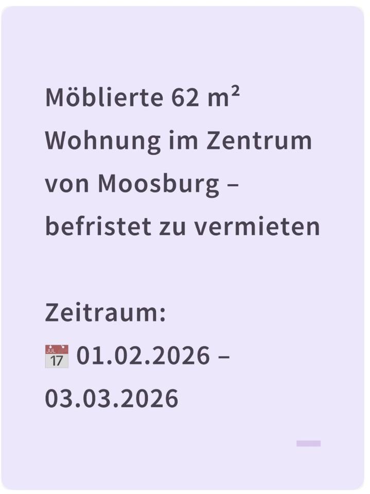 Thumbnail-Möblierte 62 m² Wohnung zur Kurzzeitmiete im Zentrum von Moosburg
