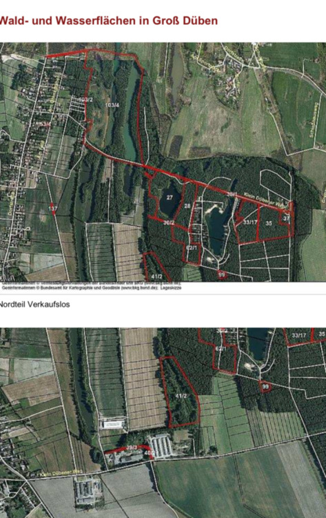 Thumbnail-Wald- und Wasserflächen im Naherholungsgebiet Groß Düben (Sachsen) Gesamtgröße: 53,3 ha