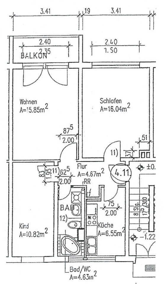 Thumbnail-3-Raum-Wohnung in ruhiger Lage (Mietnachlass für Grundreinigung)