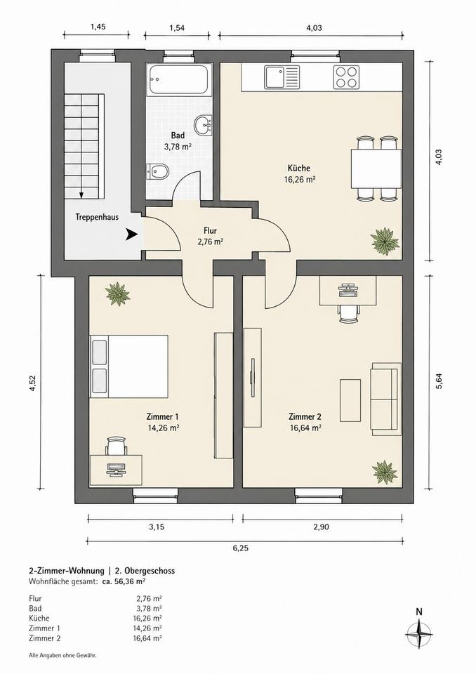 Thumbnail-2 Zimmer in Linden als WG zu vermieten - möbliert