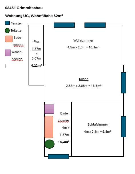Thumbnail-Helle, frisch renovierte 2-Zimmer-Wohnung mit 52 m² Wohnfläche