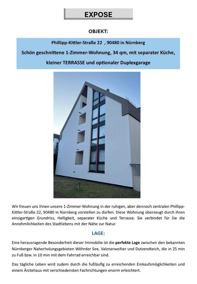 Thumbnail-Nürnberg-Gleishammer: 1,5-Zimmer-Wohnung mit Terrasse