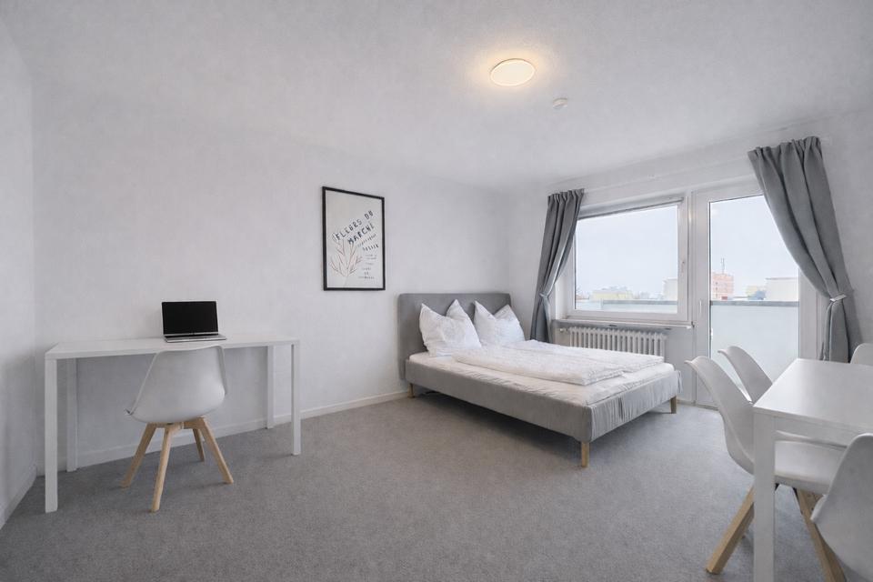 Thumbnail-Vollmöbliertes 1 Zi. Apartment Moosach (U3) | 30m² | Balkon