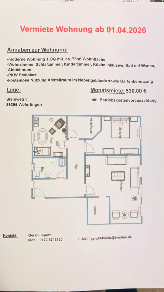 Thumbnail-Mietwohnung in Weferlingen