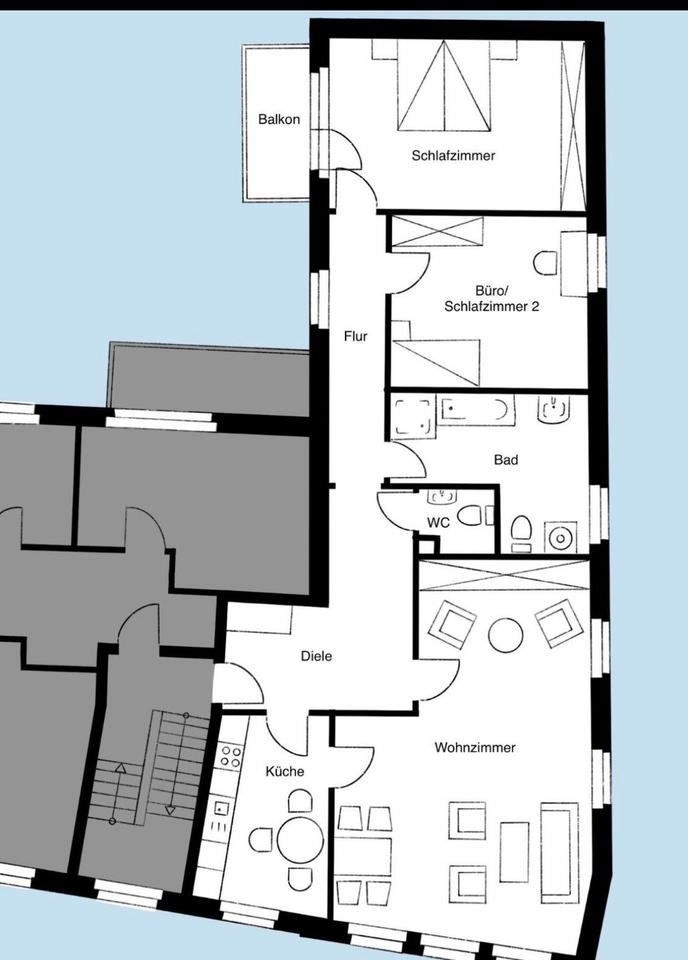 Thumbnail-120 qm Herrentorviertel einzugsbereit mit Keller und Balkon