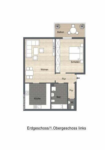 Thumbnail-Schicke 2-Zimmer-Wohnung mit Einbauküche