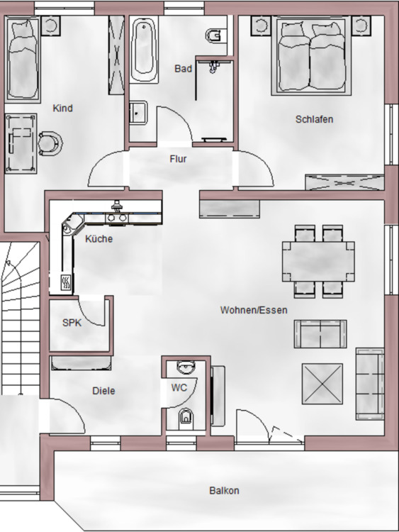 Thumbnail-Möblierte 3-Zimmer-Neubauwohnung mit Einbauküche in 66989 Petersberg