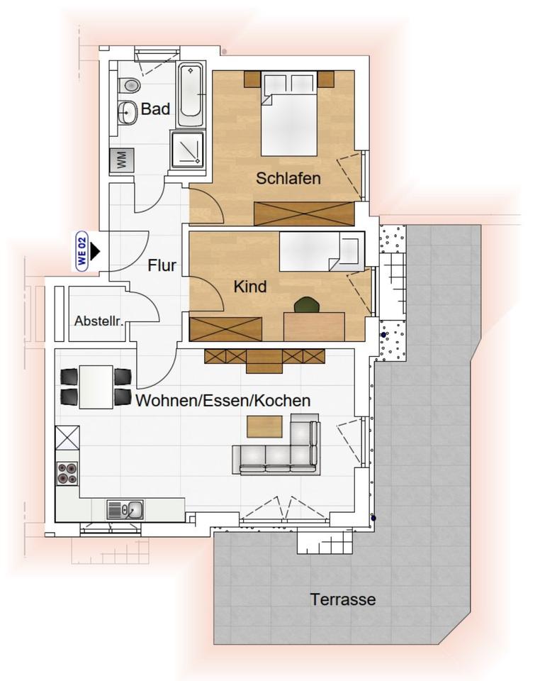 Thumbnail-ERSTBEZUG: Drei-Zimmer-Terrassenwohnung in ruhiger Wohngegend