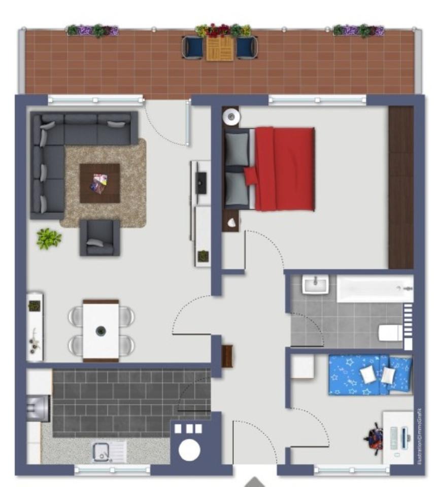 Thumbnail-Frisch renovierte 3-Zimmer-Wohnung in Neubeckum, 70 m², Balkon
