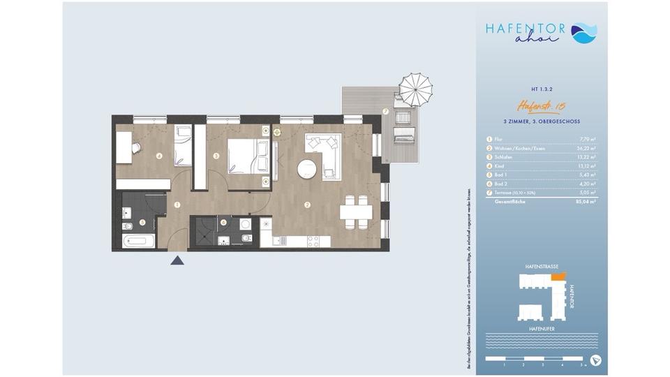 Thumbnail-Moderne 3-Zimmer-Wohnung - Erstbezug 2021 (85 m²)