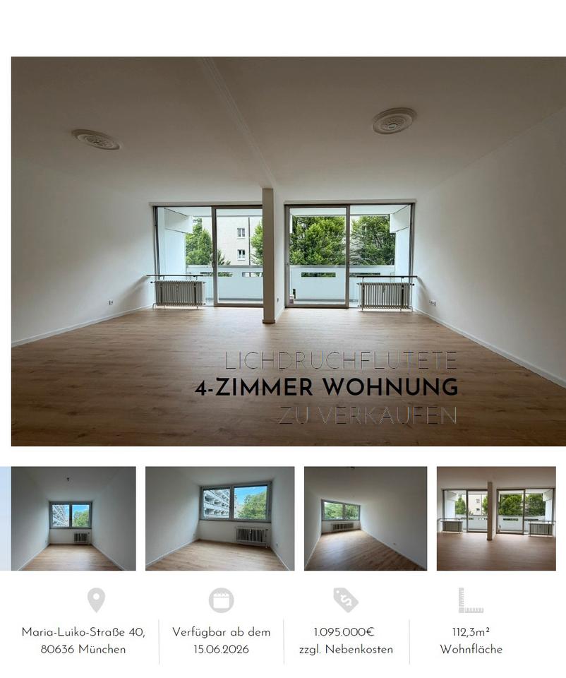 Thumbnail-Helle 4-Zimmer-Wohnung (112 m²) mit Balkon in Neuhausen