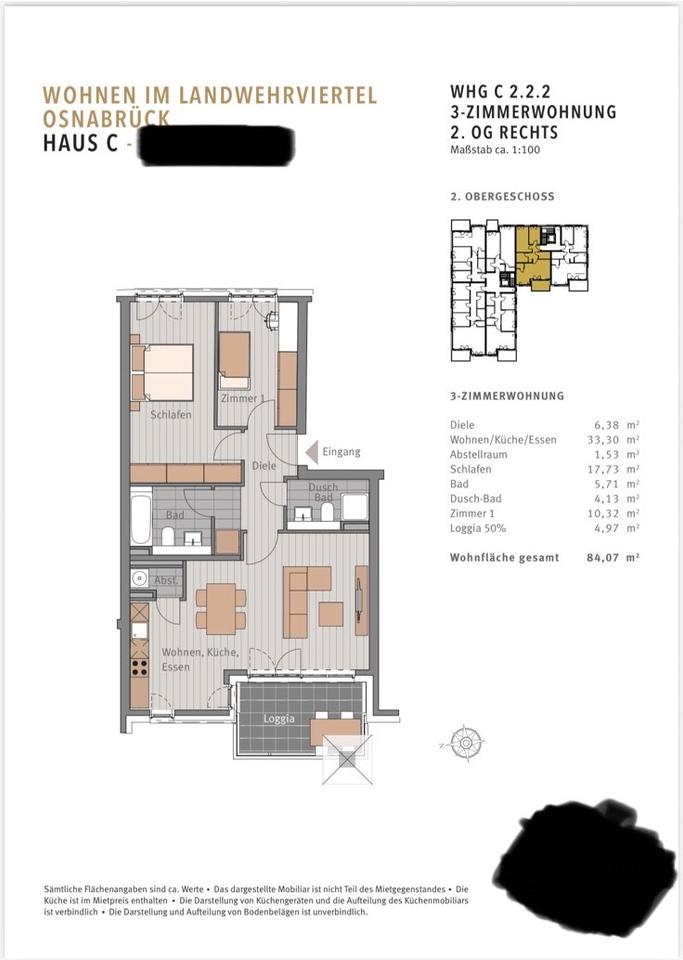 Thumbnail-Moderne 3-Zimmer-Wohnung mit 2 Bädern und Balkon