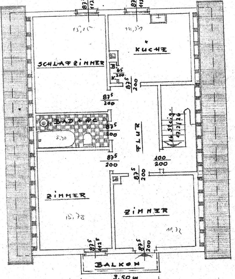 Thumbnail-Dachgeschosswohnung (ca.70qm) mit Balkon in Ossenheim