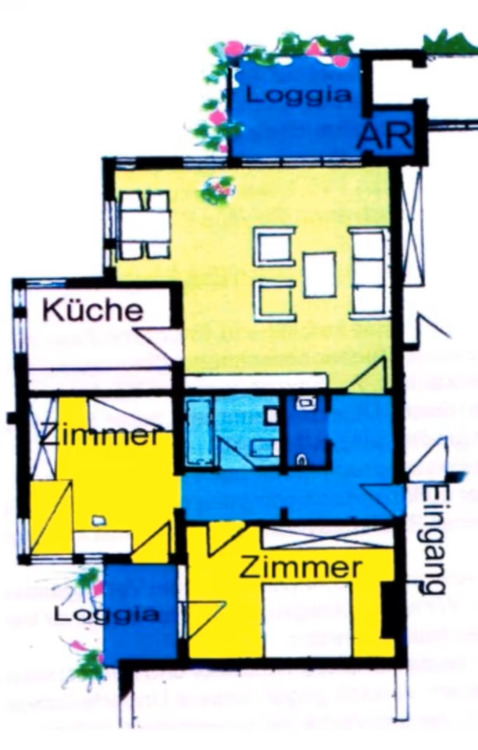 Thumbnail-Schöne, gepflegte 3-Zimmer-Erdgeschosswohnung mit Einbauküche