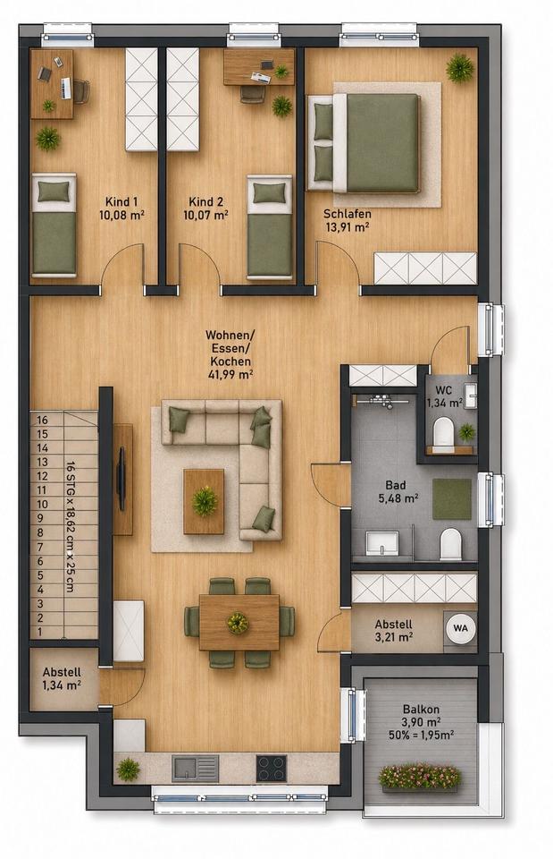 Thumbnail-KFW 40 - NEUBAU 4ZKB Balkon mit separatem Eingang