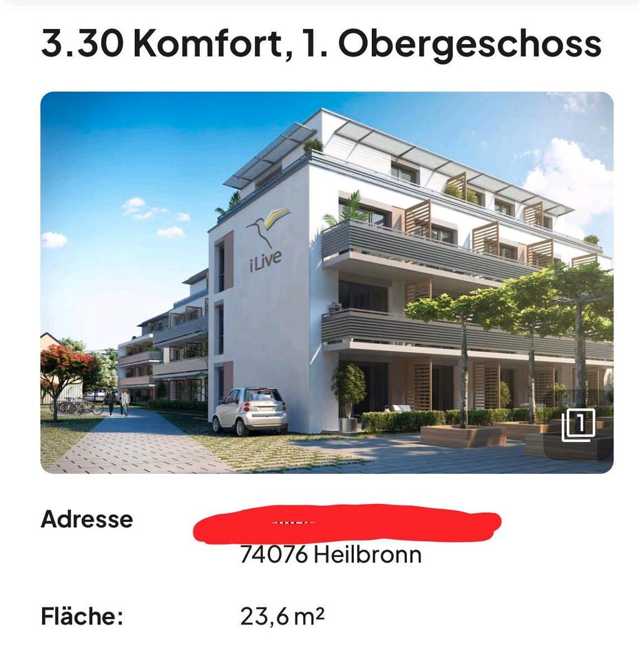 Thumbnail-Möbliertes Apartment in Heilbronn für Studenteninnen !!!