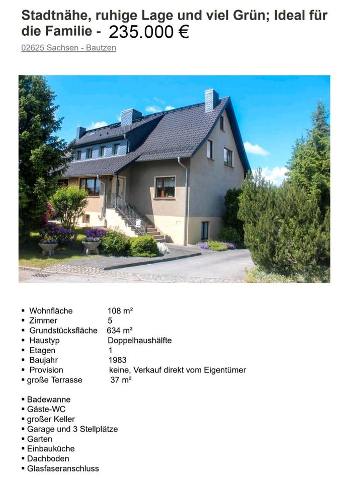 Thumbnail-Doppelhaushälfte in Bautzen zu verkaufen