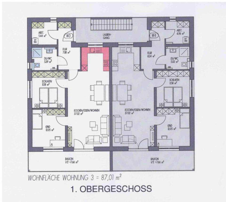 Thumbnail-ERSTBEZUG Neubau QNG 40 Plus- 2 Wohnungen OG, 3- Zimmer Wohnung