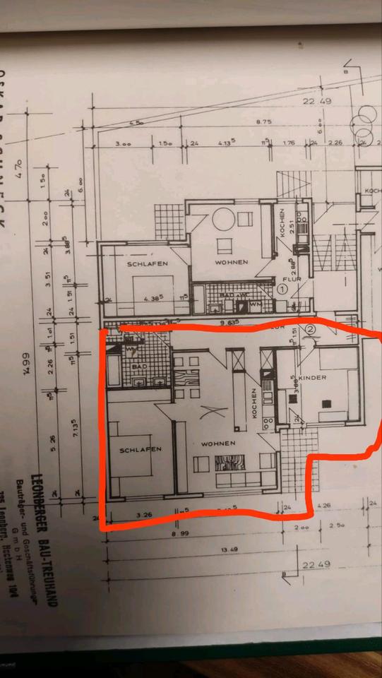 Thumbnail-Zentrale, helle 3 Zimmerwohnung (95 Quadratmeter) mit Balkon