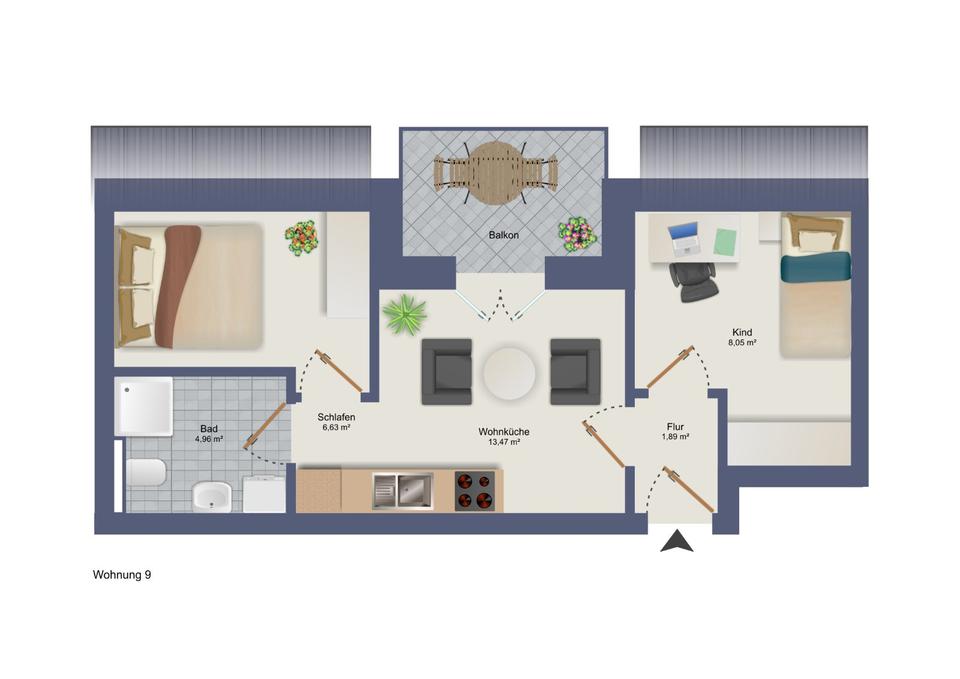 Thumbnail-Neubauwohnung DG Whg. 9 - 3 Zimmer Sophienstraße Diepholz