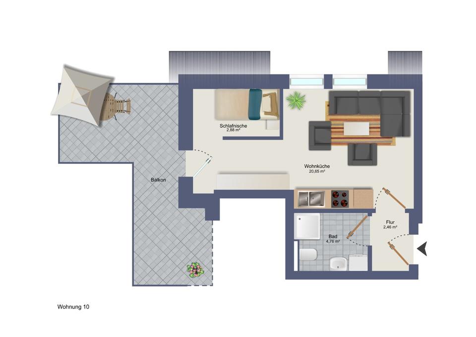 Thumbnail-Neubauwohnung DG Whg.10 - 1 Zimmer Sophienstraße Diepholz