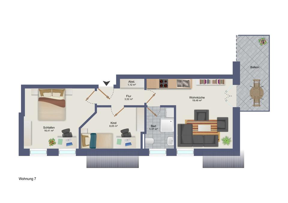 Thumbnail-Neubauwohnung DG Whg. 7 - 3 Zimmer Sophienstraße Diepholz