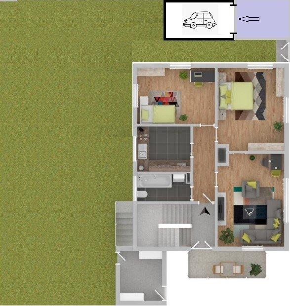 Thumbnail-Helle 3-Zimmer-Wohnung mit großem Garten, Balkon, Garage