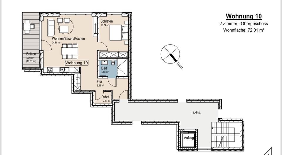 Thumbnail-Erstbezug! 2-ZKB Whg. zu vermeieten