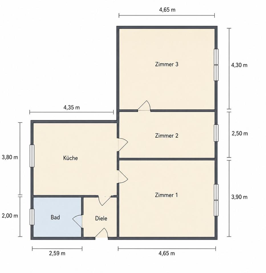 Thumbnail-3-Zimmerwohnung in Saarbrücken (Ab sofort frei)