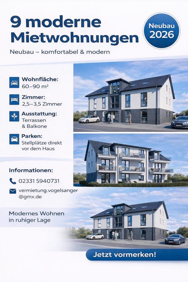Thumbnail-Exklusive 2,5‑Zimmer‑Wohnung mit Terrasse – Erstbezug in Wetter