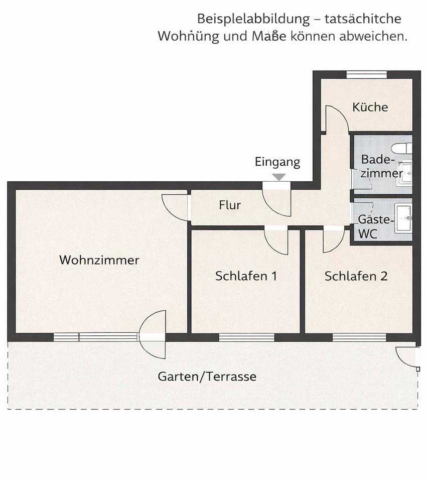 Thumbnail-3 Zimmer Wohnung m.Top Lage, Garten, Bad, Gäste WC