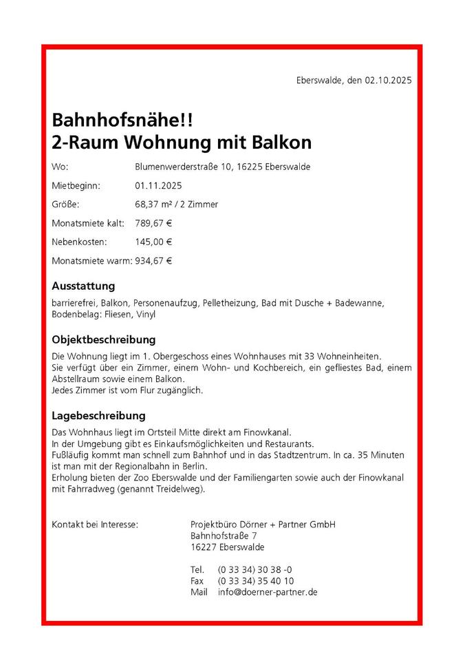 Thumbnail-Bahnhofsnähe!! 2-Raum Wohnung mit Balkon