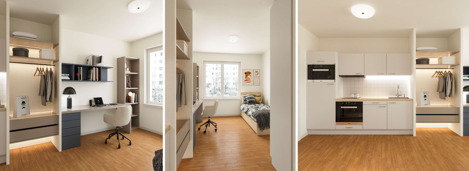 Thumbnail-1-Zimmer Wohnung in Saarbrücken mit EBK