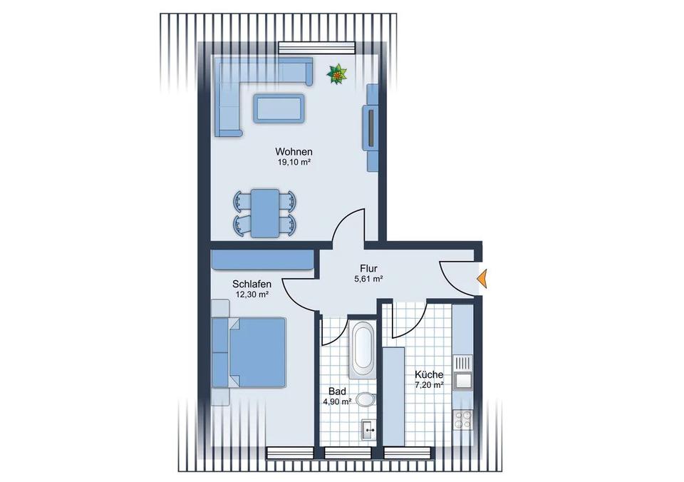 Thumbnail-Schöne 2-Zimmer-Dachgeschosswohnung mit Stellplatz in Buxtehude