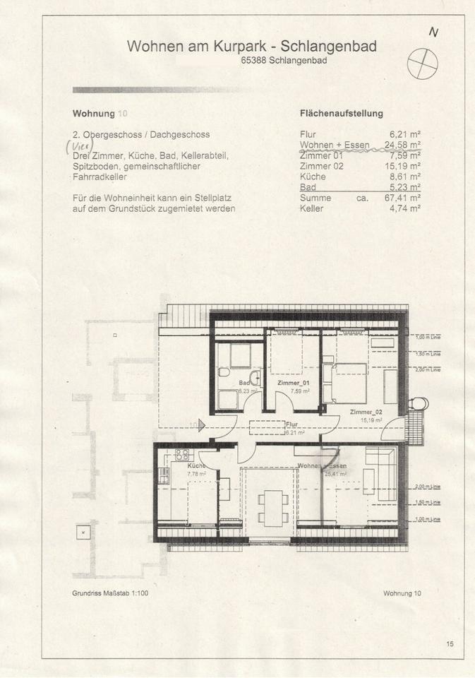 Thumbnail-Dachgeschosswohnung in 65388 Schlangenbad