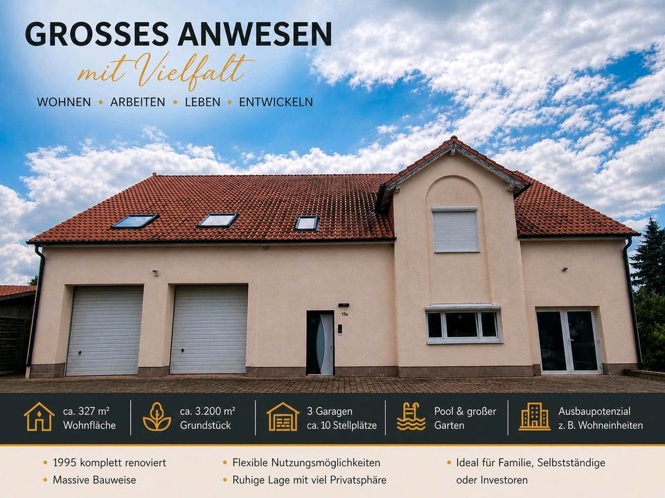 Thumbnail-Großzügiges Mehrfamilienhaus mit 3.200 m² Grundstück und Pool