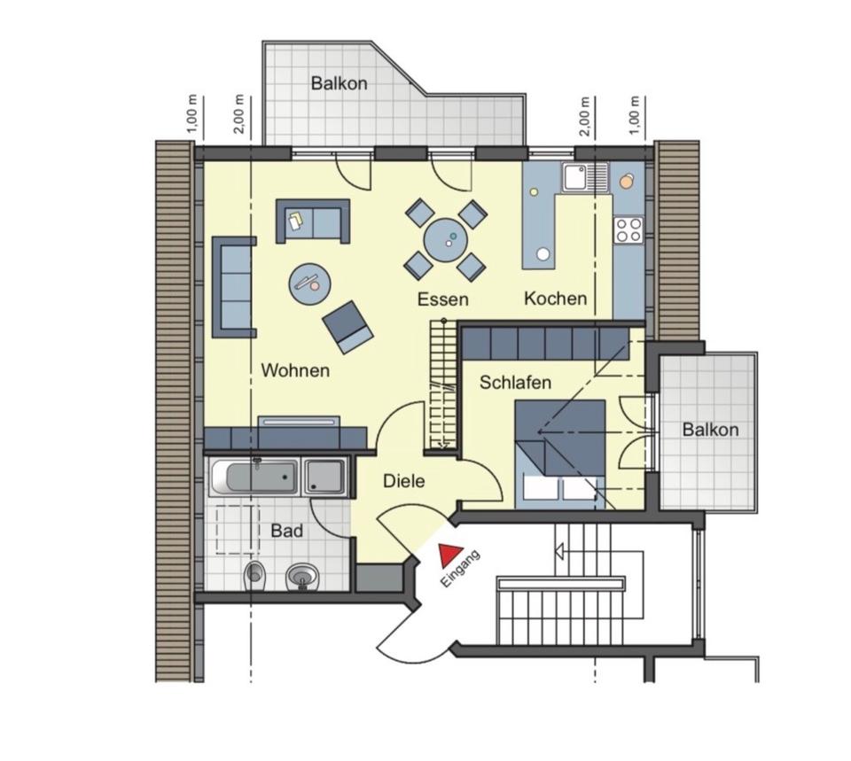 Thumbnail-Großzügige 2-Zimmer-Wohnung in Mainz-Kostheim – 60 m², 2 Balkone