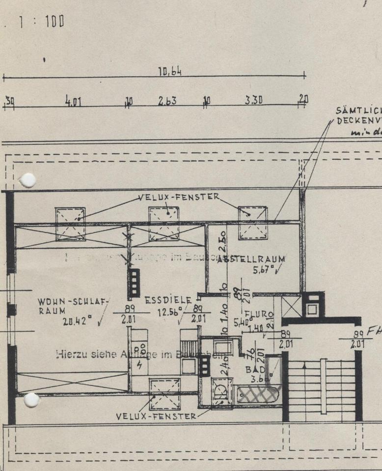 Thumbnail-Vermietung Dachgeschosswohnung 33604 Bielefeld 48qm teilmöbliert