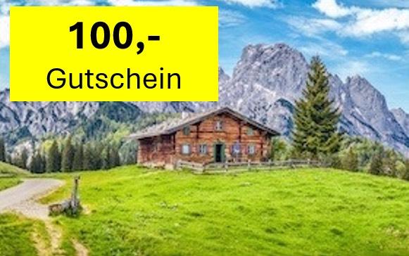 Thumbnail-Berghütte Skihütte Ferienhaus in den Alpen mieten. Gutschein
