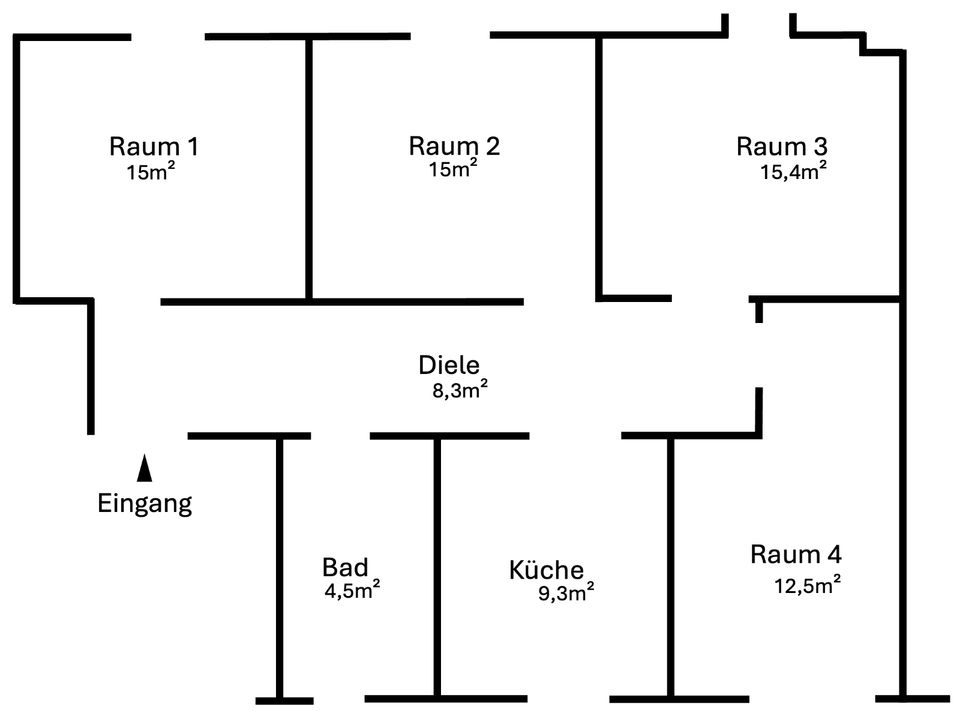 Thumbnail-Helle 4-Zimmer-Wohnung mit Einbauküche in Altb
